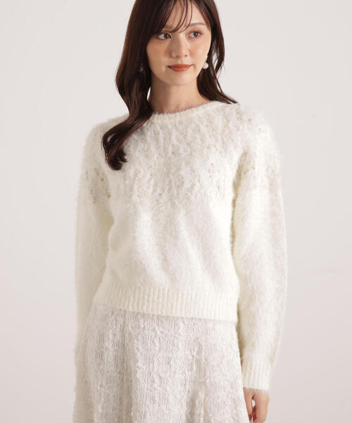 PROPORTION BODY DRESSING(プロポーションボディドレッシング)の「ラメ入り求心柄ニット / 1215270127(ニット/セーター・レディース・ベージュ/グレー/ホワイト系その他・FREE)」の21枚目の写真