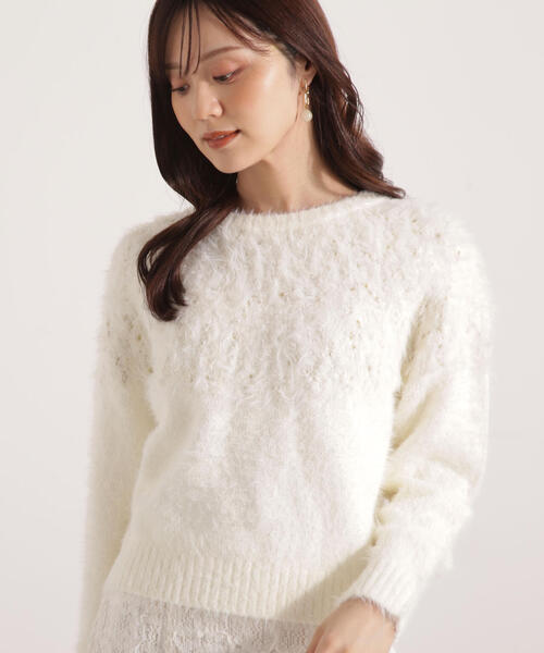 PROPORTION BODY DRESSING(プロポーションボディドレッシング)の「ラメ入り求心柄ニット / 1215270127(ニット/セーター・レディース・ベージュ/グレー/ホワイト系その他・FREE)」の20枚目の写真