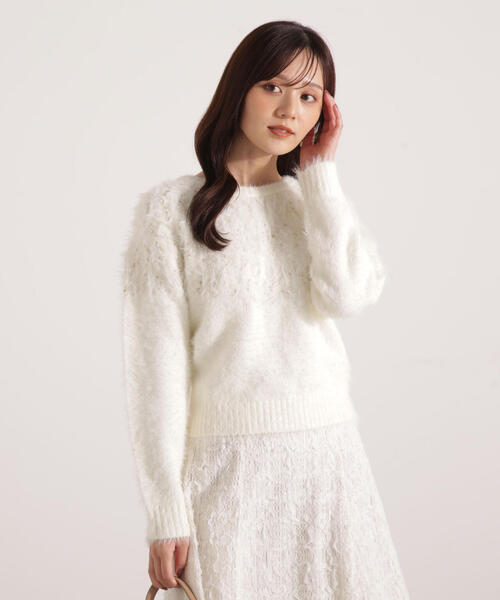 PROPORTION BODY DRESSING(プロポーションボディドレッシング)の「ラメ入り求心柄ニット / 1215270127(ニット/セーター・レディース・ベージュ/グレー/ホワイト系その他・FREE)」の18枚目の写真