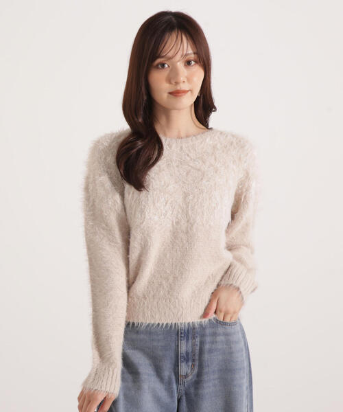 PROPORTION BODY DRESSING(プロポーションボディドレッシング)の「ラメ入り求心柄ニット / 1215270127(ニット/セーター・レディース・ベージュ/グレー/ホワイト系その他・FREE)」の9枚目の写真