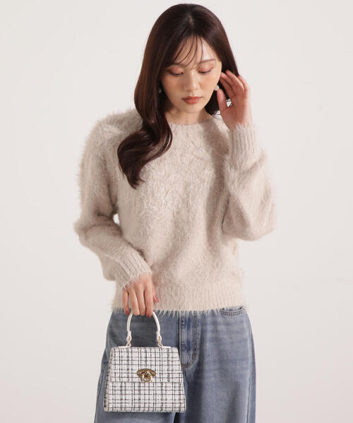 PROPORTION BODY DRESSING(プロポーションボディドレッシング)の「ラメ入り求心柄ニット / 1215270127(ニット/セーター・レディース・ベージュ/グレー/ホワイト系その他・FREE)」の8枚目の写真