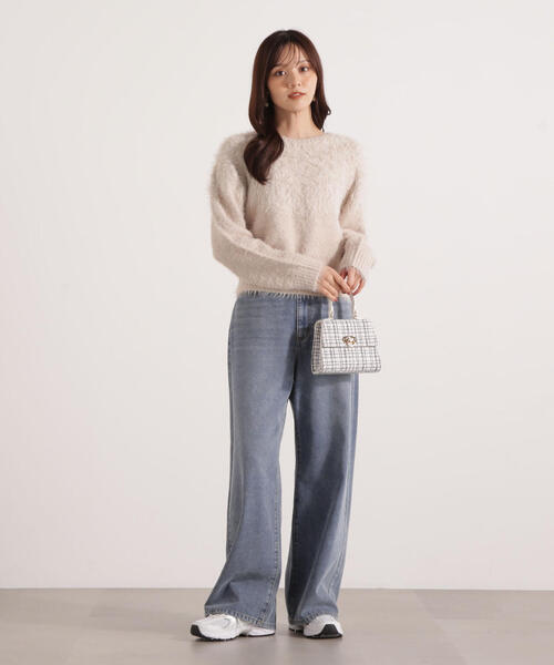 PROPORTION BODY DRESSING(プロポーションボディドレッシング)の「ラメ入り求心柄ニット / 1215270127(ニット/セーター・レディース・ベージュ/グレー/ホワイト系その他・FREE)」の7枚目の写真