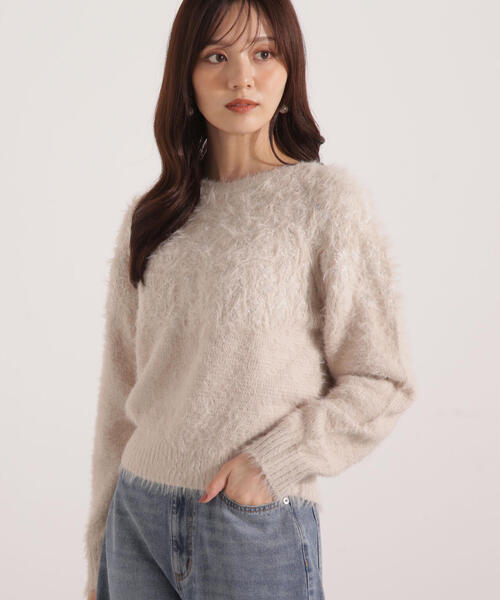 PROPORTION BODY DRESSING(プロポーションボディドレッシング)の「ラメ入り求心柄ニット / 1215270127(ニット/セーター・レディース・ベージュ/グレー/ホワイト系その他・FREE)」の6枚目の写真
