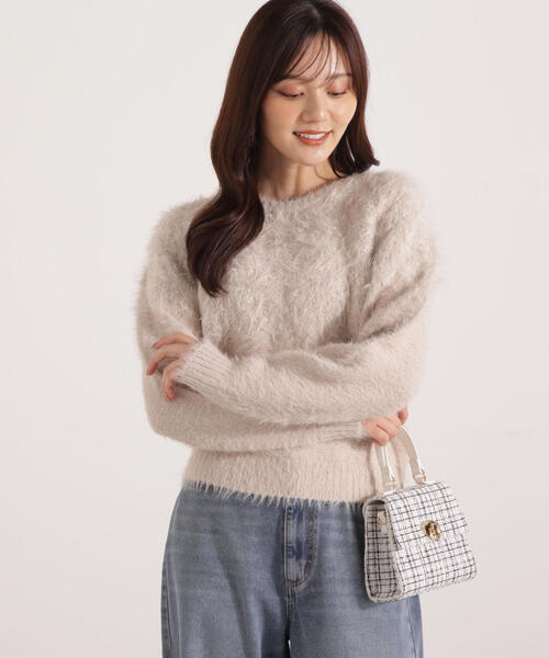 PROPORTION BODY DRESSING(プロポーションボディドレッシング)の「ラメ入り求心柄ニット / 1215270127(ニット/セーター・レディース・ベージュ/グレー/ホワイト系その他・FREE)」の5枚目の写真