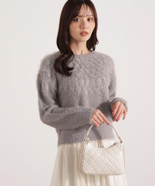 PROPORTION BODY DRESSING(プロポーションボディドレッシング)の「ラメ入り求心柄ニット / 1215270127(ニット/セーター・レディース・ベージュ/グレー/ホワイト系その他・FREE)」の2枚目の写真