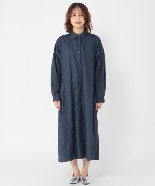 studio CLIP(スタディオクリップ)の「コットンバックドロストシャツワンピース(ワンピース・レディース・ベージュ/ネイビー/サックスブルー・FREE)」の15枚目の写真