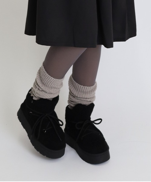 Vini（ヴィニ）の「リブニットレッグウォーマー（レッグウォーマー・レディース・グレー/ブラック/ホワイト/ベージュ・FREE）」の16枚目の写真