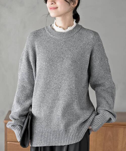 rps（アールピーエス）の「ラメスパンコールニットプルオーバー（ニット/セーター・レディース・ブラウン系その他/オフホワイト/グレー/ブルー・フリー）」の2枚目の写真