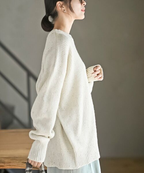 rps（アールピーエス）の「ラメスパンコールニットプルオーバー（ニット/セーター・レディース・ブラウン系その他/オフホワイト/グレー/ブルー・フリー）」の11枚目の写真