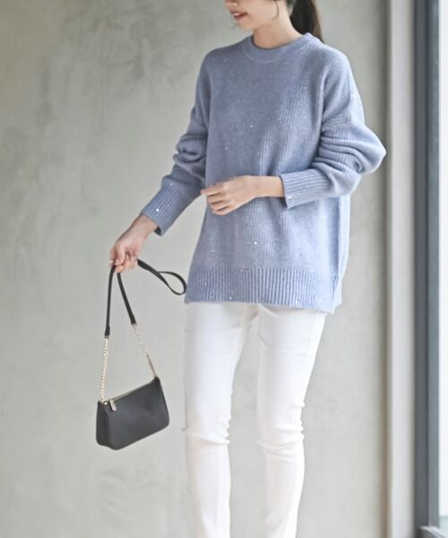 rps（アールピーエス）の「ラメスパンコールニットプルオーバー（ニット/セーター・レディース・ブラウン系その他/オフホワイト/グレー/ブルー・フリー）」の13枚目の写真