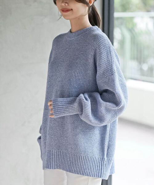 rps（アールピーエス）の「ラメスパンコールニットプルオーバー（ニット/セーター・レディース・ブラウン系その他/オフホワイト/グレー/ブルー・フリー）」の17枚目の写真