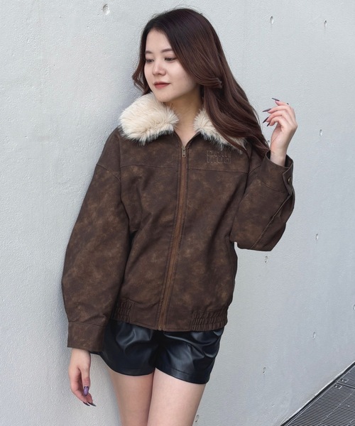 one way（ワンウェイ）の「ファー衿ブルゾン（ブルゾン・レディース・ブラウン/ブラック・FREE）」の8枚目の写真