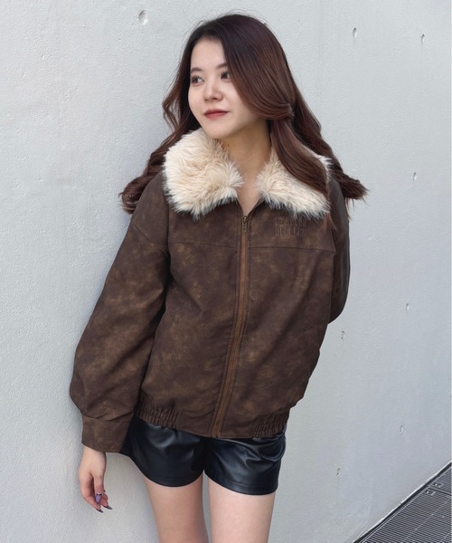 one way（ワンウェイ）の「ファー衿ブルゾン（ブルゾン・レディース・ブラウン/ブラック・FREE）」の10枚目の写真