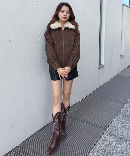 one way（ワンウェイ）の「ファー衿ブルゾン（ブルゾン・レディース・ブラウン/ブラック・FREE）」の12枚目の写真