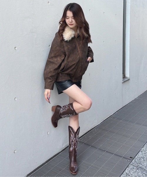 one way（ワンウェイ）の「ファー衿ブルゾン（ブルゾン・レディース・ブラウン/ブラック・FREE）」の6枚目の写真