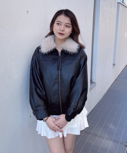 one way（ワンウェイ）の「ファー衿ブルゾン（ブルゾン・レディース・ブラウン/ブラック・FREE）」の14枚目の写真