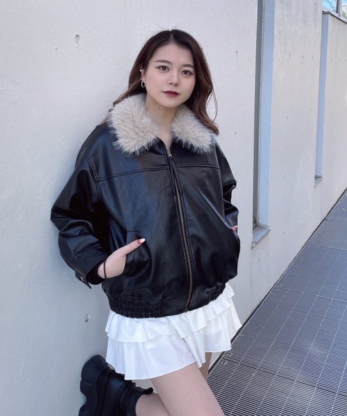 one way（ワンウェイ）の「ファー衿ブルゾン（ブルゾン・レディース・ブラウン/ブラック・FREE）」の15枚目の写真