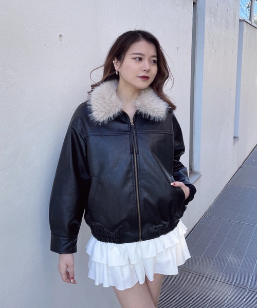 one way（ワンウェイ）の「ファー衿ブルゾン（ブルゾン・レディース・ブラウン/ブラック・FREE）」の17枚目の写真