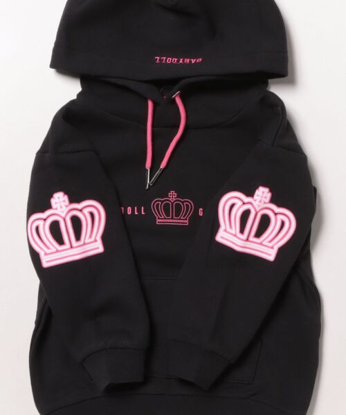 BABYDOLL（ベビードール）の「親子お揃い BIGネオンクラウンパーカー 1184K (ボトムス別売り)（パーカー・キッズ・ブラック/グリーン系その他7・80ｃｍ/90cm/100cm/110cm/120cm/130cm/140cm/150cm）」の4枚目の写真