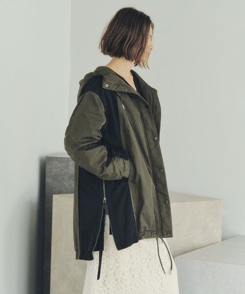 Editt by YECCA VECCA（エディットバイイェッカヴェッカ）の「パディングフーディーコート（ブルゾン・レディース・ブラック/カーキ・FREE）」の7枚目の写真