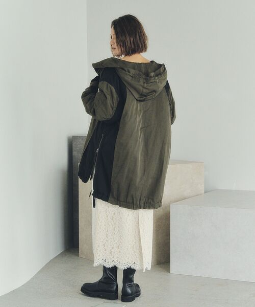 Editt by YECCA VECCA（エディットバイイェッカヴェッカ）の「パディングフーディーコート（ブルゾン・レディース・ブラック/カーキ・FREE）」の16枚目の写真