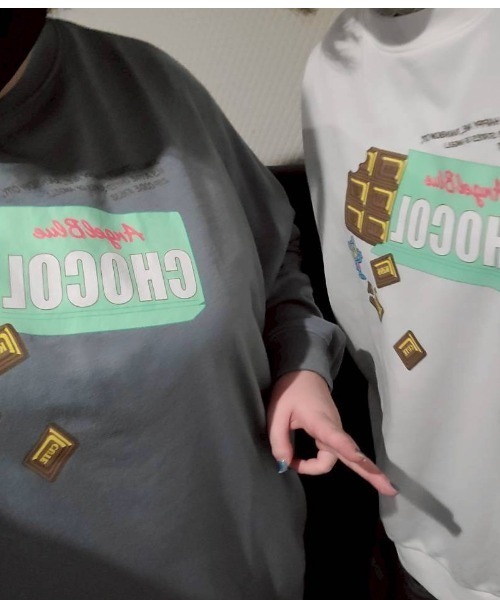 DIP IN CHOCOLATE(ディップインチョコレート)の「【エンジェルブルー×DIP IN CHOCOLATE】プリントビッグスウェット(スウェット・レディース・ブルー/オフホワイト/ライトグレー・F)」の14枚目の写真
