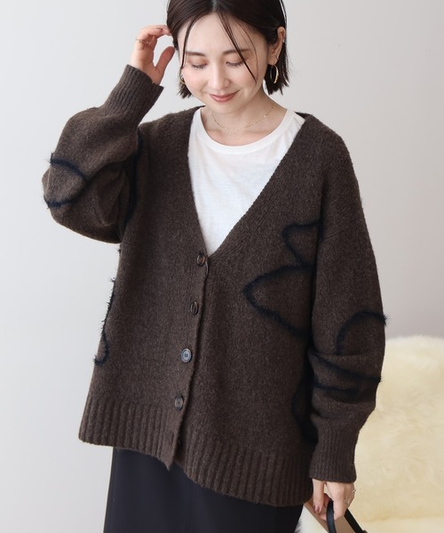 ブラック Vネック カーディガン セール】 キッドモヘア Vネックカーディガン （カーディガン・ボレロ