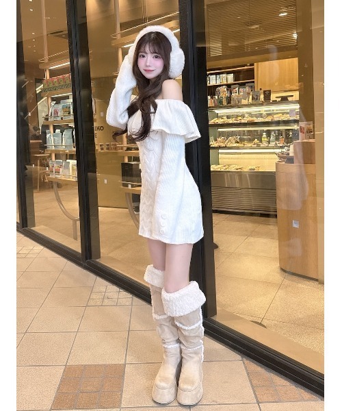 ダーリッチ/Darich ホルターデザインオフショルニットミニワンピース ホルターデザインオフショルニットミニワンピース – Darich (ダーリッチ)