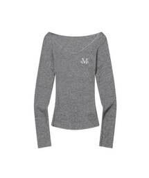 ビアジェ スリムフィット Vネック デミッジリブ 長袖Tシャツ (6カラー)