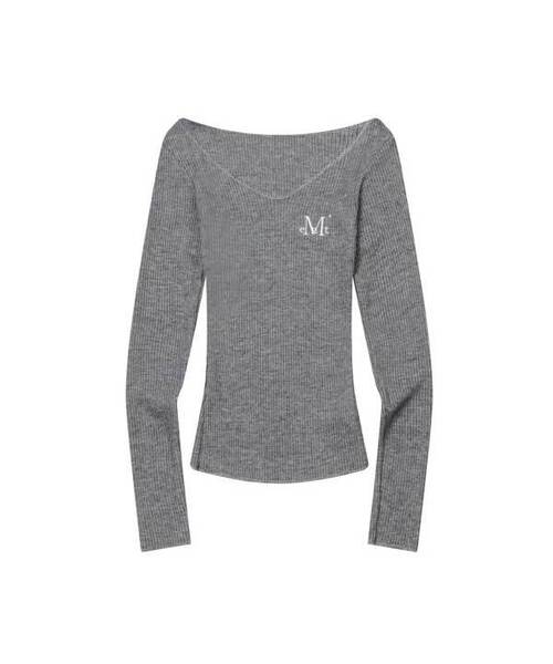 MUCENT(ムセント)の「ビアジェ スリムフィット Vネック デミッジリブ 長袖Tシャツ (6カラー)(Tシャツ/カットソー・レディース・ブラック/ベージュ/ブラウン/グレー/ピンク/アイボリー・FREE)」の3枚目の写真