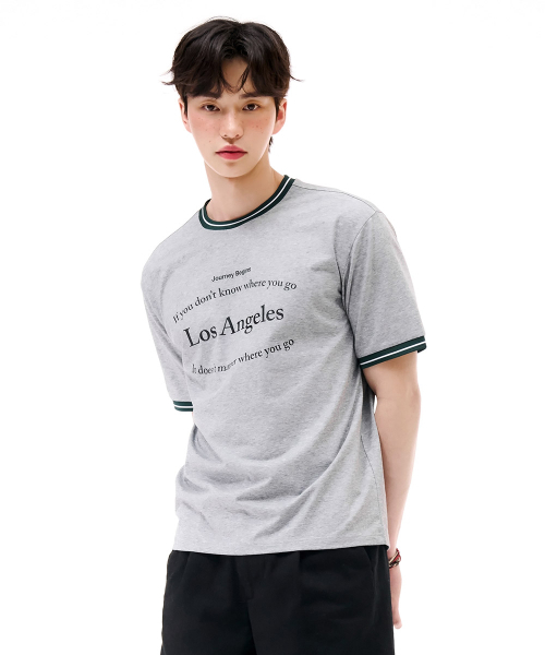 CHASECULT(チェイスカルト)の「男性リングタップ配色半袖Tシャツ-グレー(Tシャツ/カットソー・メンズ・MD.Gray・95/105/100)」の2枚目の写真