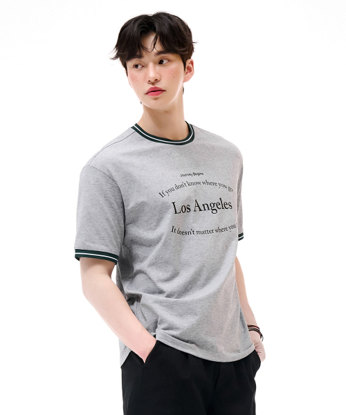 CHASECULT(チェイスカルト)の「男性リングタップ配色半袖Tシャツ-グレー(Tシャツ/カットソー・メンズ・MD.Gray・95/105/100)」の3枚目の写真