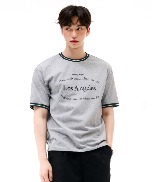 CHASECULT(チェイスカルト)の「男性リングタップ配色半袖Tシャツ-グレー(Tシャツ/カットソー・メンズ・MD.Gray・95/105/100)」の4枚目の写真