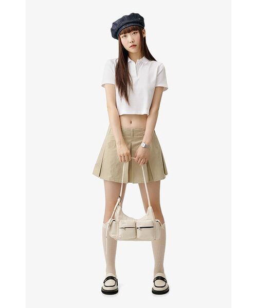 MUSINSA STANDARD WOMAN(ムシンサスタンダードウーマン)の「【クールタンダード】レディースクロップドピケポロシャツ【ホワイト】(ポロシャツ・レディース・その他・SMALL/MEDIUM/LARGE/X-SMALL)」の7枚目の写真