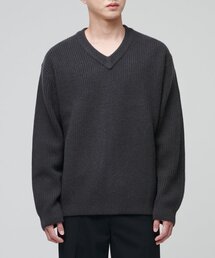MUSINSA STANDARD（ムシンサスタンダード）の「LAMBSWOOL RIBBED V-NECK SWEATER [DARK GRAY]（ニット/セーター・メンズ）」