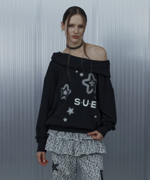 SUE WIDE HOODIE TOP / BLACK