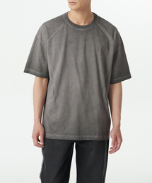 ルナ ダイング ストラクチャード オーバーサイズ クルーネック Tシャツ [チャコールグレー]