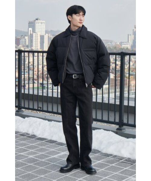 MUSINSA STANDARD（ムシンサスタンダード）の「ストレートパネルバックスリットデニムパンツ[ウォッシュドブラック]（デニムパンツ・メンズ・その他・36/26/27/28/29/30/31/32/33/34）」の16枚目の写真