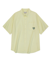 Wacky WiLLy（ワッキーウィリー）の「Heart Wappen Oxford Short Sleeve Shirt Yellow（シャツ/ブラウス）」