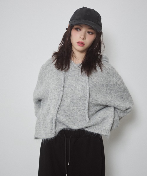 ENVYM（アンビー）の「フーディールーズニットPO（ニット/セーター・レディース・ブラウン/グレー/ベージュ・FREE）」の14枚目の写真