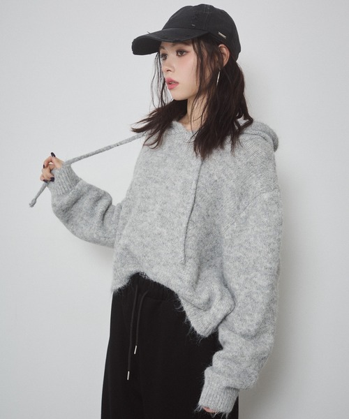 ENVYM（アンビー）の「フーディールーズニットPO（ニット/セーター・レディース・ブラウン/グレー/ベージュ・FREE）」の10枚目の写真