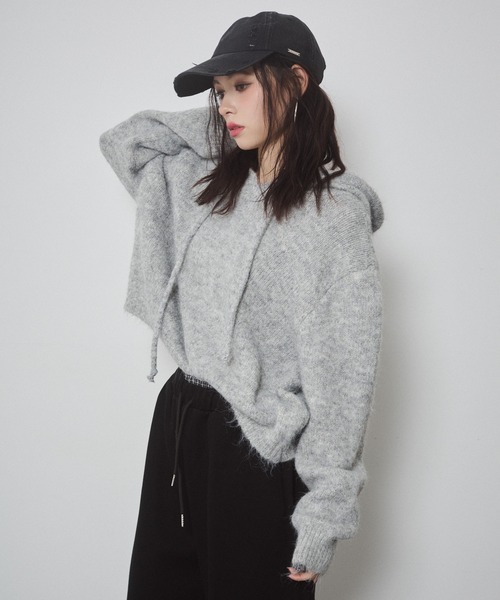 ENVYM（アンビー）の「フーディールーズニットPO（ニット/セーター・レディース・ブラウン/グレー/ベージュ・FREE）」の11枚目の写真