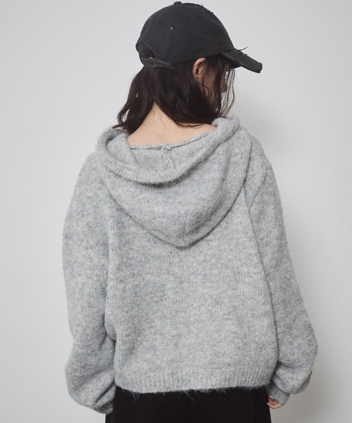 ENVYM（アンビー）の「フーディールーズニットPO（ニット/セーター・レディース・ブラウン/グレー/ベージュ・FREE）」の12枚目の写真