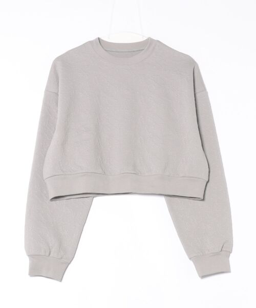 STYLEBLOCK（スタイルブロック）の「ふくれジャガードカットソークロップドプルオーバー（Tシャツ/カットソー・レディース・ブラック/グレー/ホワイト・M）」の4枚目の写真