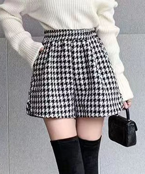 GLAMOROUS JANE(グラマラスジェーン)の「千鳥柄ウエストゴムショートパンツ(その他パンツ・レディース・ブラック/ブラウン・L/M)」の2枚目の写真