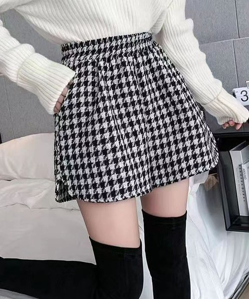 GLAMOROUS JANE(グラマラスジェーン)の「千鳥柄ウエストゴムショートパンツ(その他パンツ・レディース・ブラック/ブラウン・L/M)」の4枚目の写真