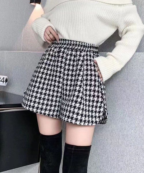GLAMOROUS JANE(グラマラスジェーン)の「千鳥柄ウエストゴムショートパンツ(その他パンツ・レディース・ブラック/ブラウン・L/M)」の8枚目の写真