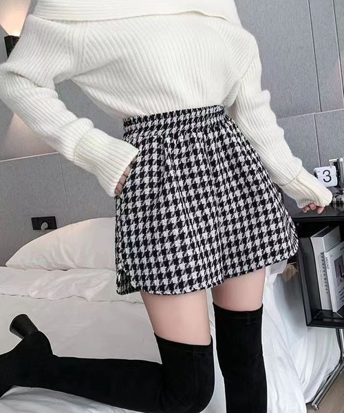 GLAMOROUS JANE(グラマラスジェーン)の「千鳥柄ウエストゴムショートパンツ(その他パンツ・レディース・ブラック/ブラウン・L/M)」の10枚目の写真