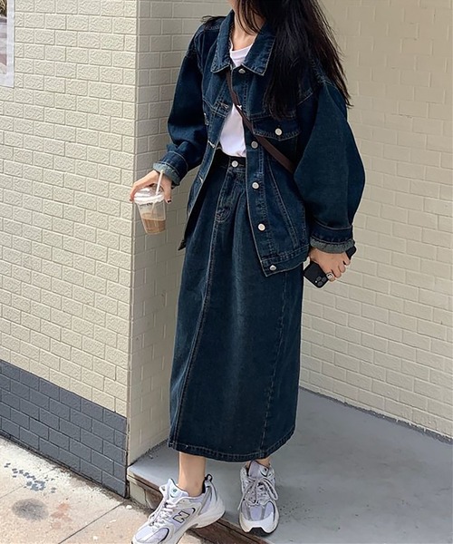 セール】デニムセットアップ ジャケットとロングスカート