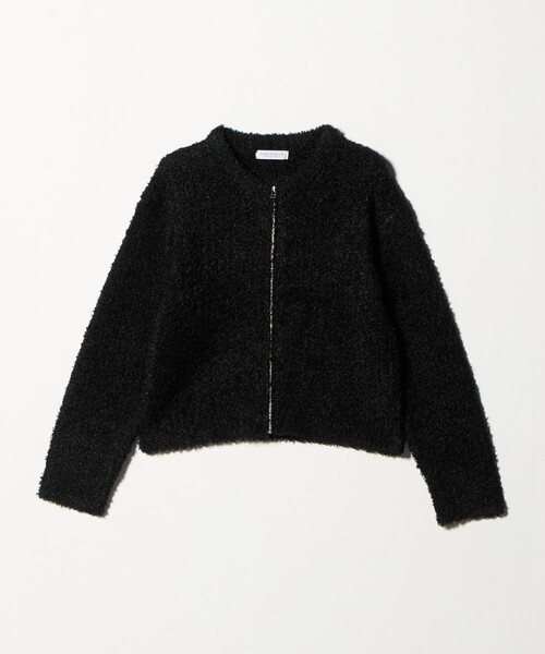 A DAY IN THE LIFE UNITED ARROWS（アデイインザライフユナイテッドアローズ）の「カールフェザー ジップカーディガン ‐ウォッシャブル‐ ＜A DAY IN THE LIFE＞（ニット/セーター・レディース・ブラック/ダークブラウン・FREE）」の2枚目の写真